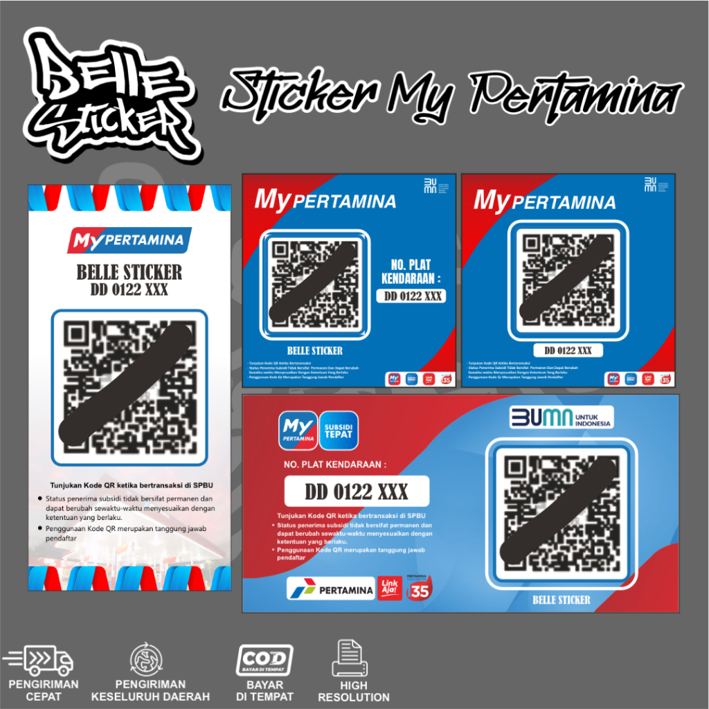 Stiker My Pertamina Barcode Pertamina Sticker Barcode Waterproof