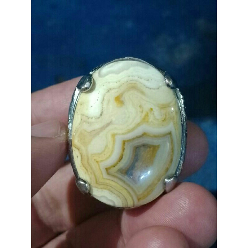 CINCIN BATU AKIK YAMAN MOTIF JUMBO NATURAL ALAMI