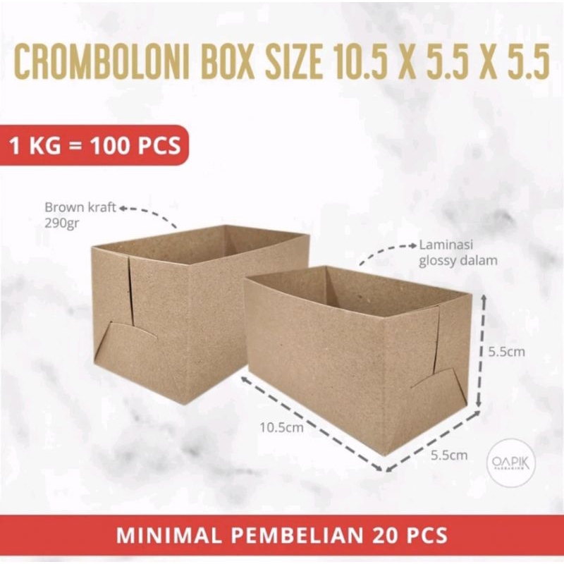 BOX CROMBOLINI / TOAST BOX / WADAH CROMBOLONI SIZE 10.5X5.5X5.5