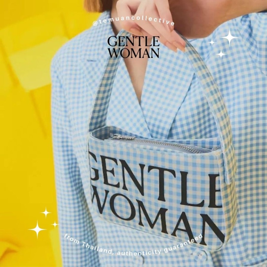GENTLE WOMAN Blue and White Tartan Shoulder Bag - Authentic / Original GentleWoman GNB175