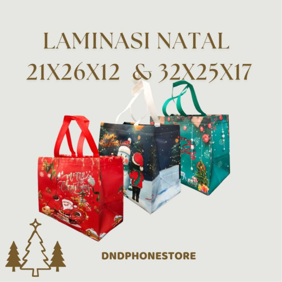 

1 PCS - Tas Spunbond Hampers BAHAN LAMINASI SERIES NATAL SIZE 21x26x12 & 32x25x17