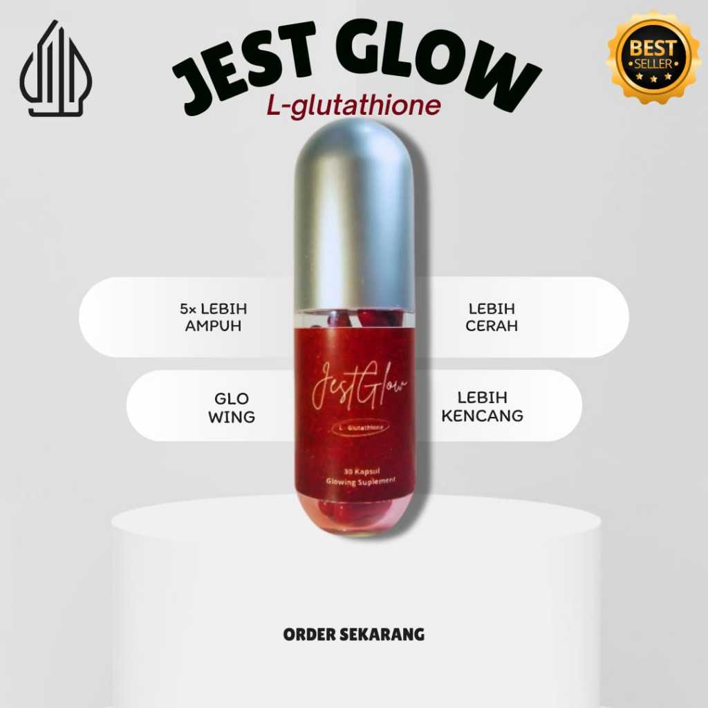 JESTGLOW Glutathione Glowing Suplemen Pencerah Kulit Glowing 30 Kapsul Halal Bpom