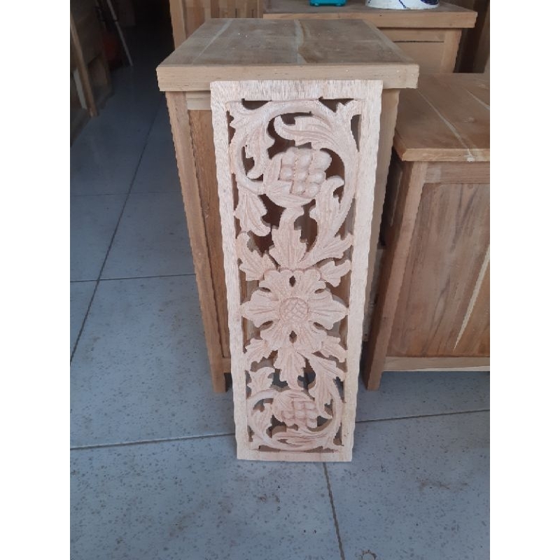 20x60cm ornamem kayu ornamen ukir ukiran kayu loster kusen pintu jendela boven lisplang angin angin 
