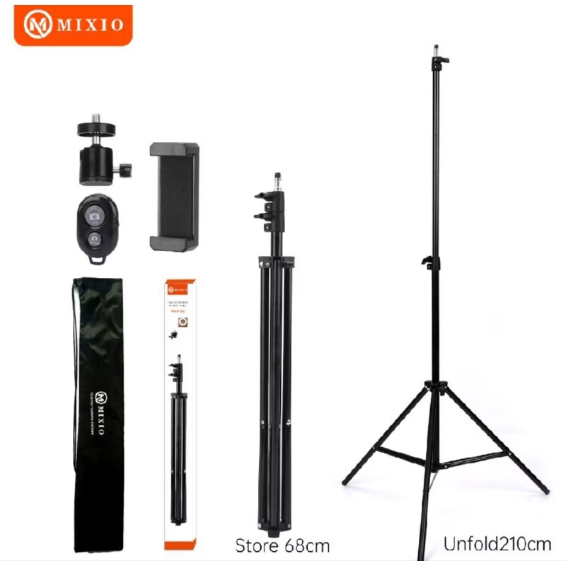 MIXIO 3521 PAKET KOMPLIT TRIPOD 2M + REMOTE BLUETOOTH + BALL HEAD + BAG