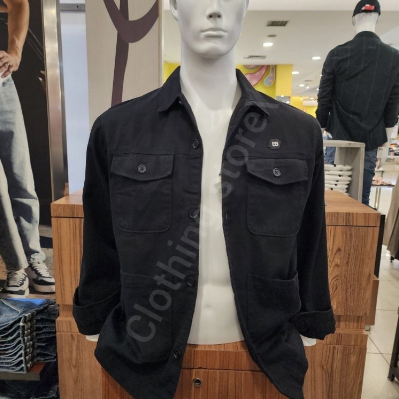BOMBBOOGIE ORIGINAL jacket jeans pria lengan panjang hitam 34161B5BK
