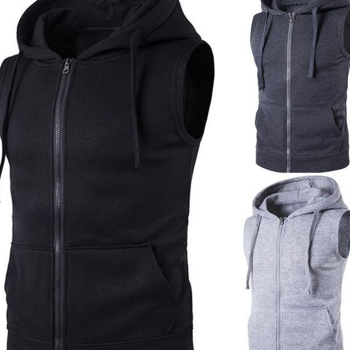 FG2 Rompi pria fleece vest hoodie zipper