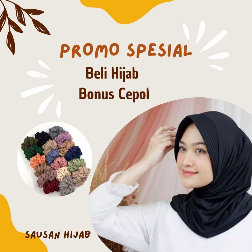 Jilbab Instan Kerudung Bergo Hamidah Sport Jersey Hijab Menutup Dada Bordir Premiun Bonus Cepol