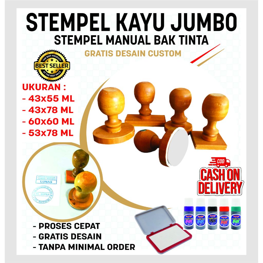 STEMPEL MANUAL / STEMPEL KAYU / UKURAN JUMBO