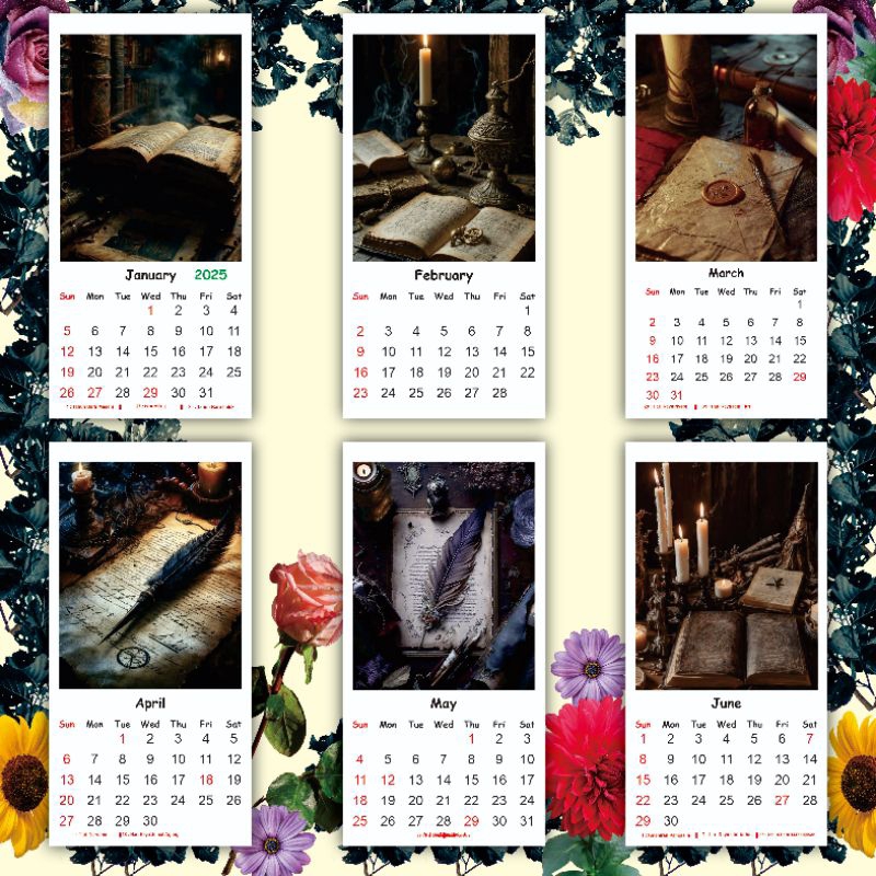 

[ Ruang Kreatif ] - Kalender Aesthetic Dinding Tempel 2025 - Dekorasi Ruangan - Tema Abandoned Desk - Ukuran 8 x 16 cm - Gratis Stiker Bulat Aesthetic