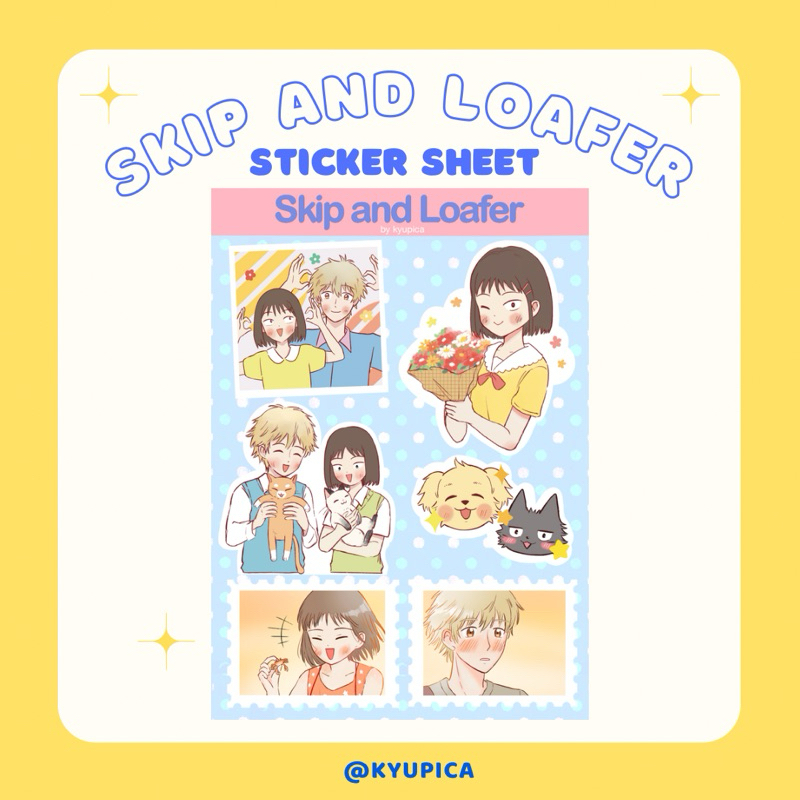 

Skip and Loafer Shimamitsu A6 Sticker Sheet | fanart by kyupica CF17