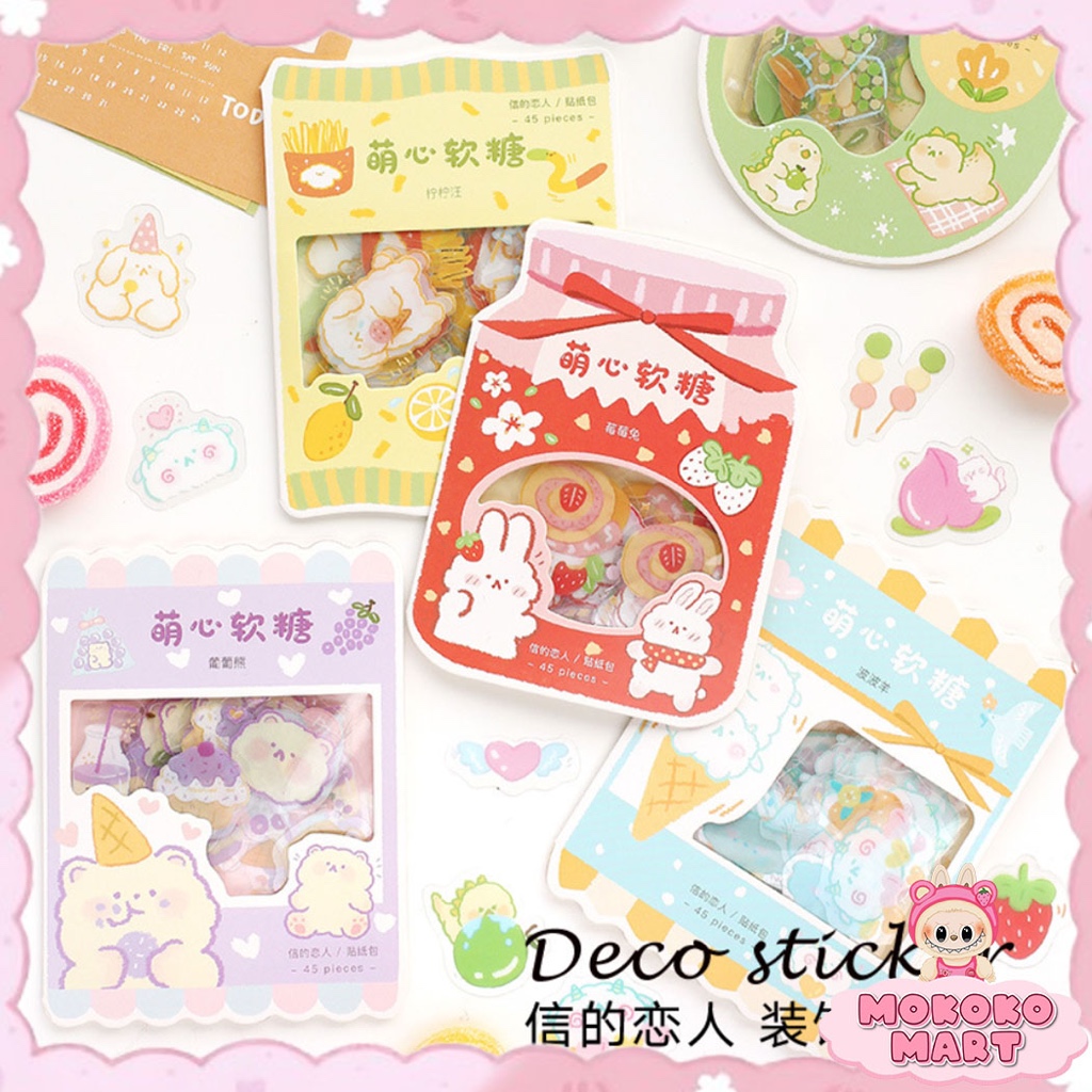 

MM Stiker Aesthetic Sticker Set Snack 45 Pcs 1 SET ISI 45 PCS STICKER DIY STIKER LUCU KOREA - SP04