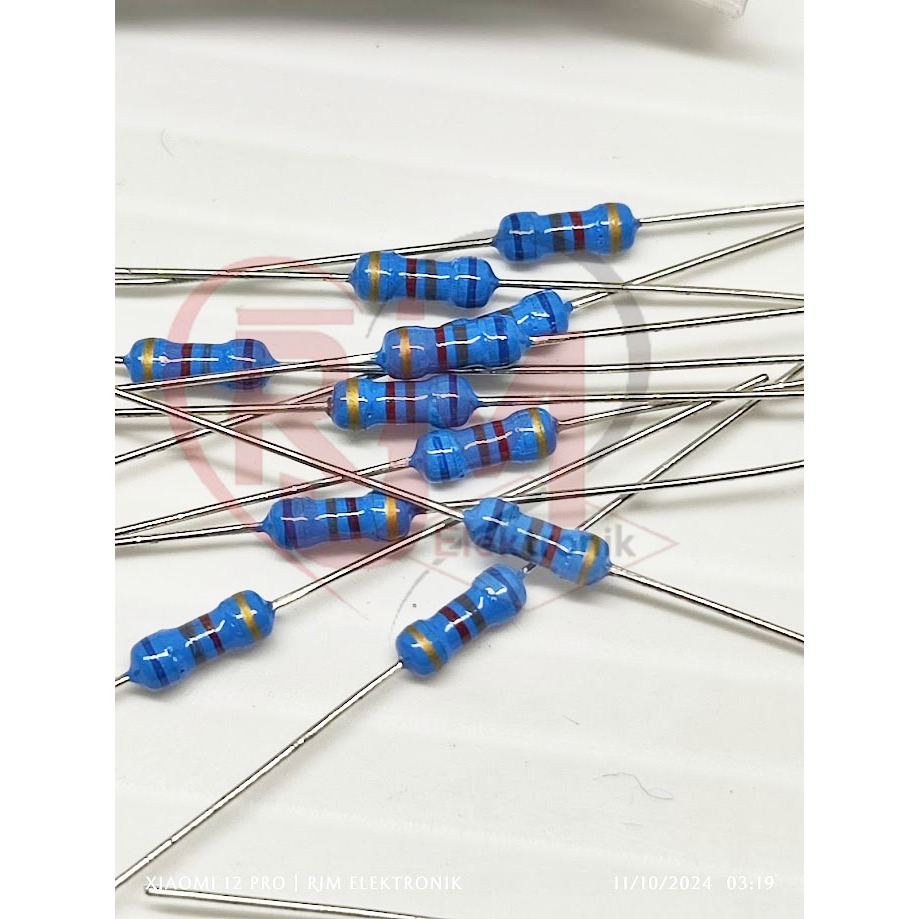 100 pcs resistor 1/4 watt 6k8 metal film di RJM ELEKTRONIK