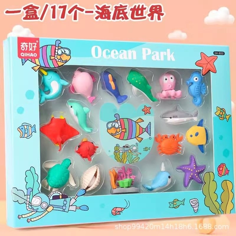 

PENGHAPUS LUCU FANCY OCEAN PARK (1SETT) BINATANG LAUT SATWA IKAN MAINAN ANAK