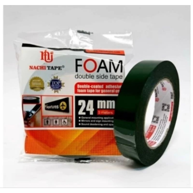 

ISOLASI Nachi Double TAPE FOAM HIJAU 24MM BAGUS KUAT ASLI solasi bolak balik double side tape