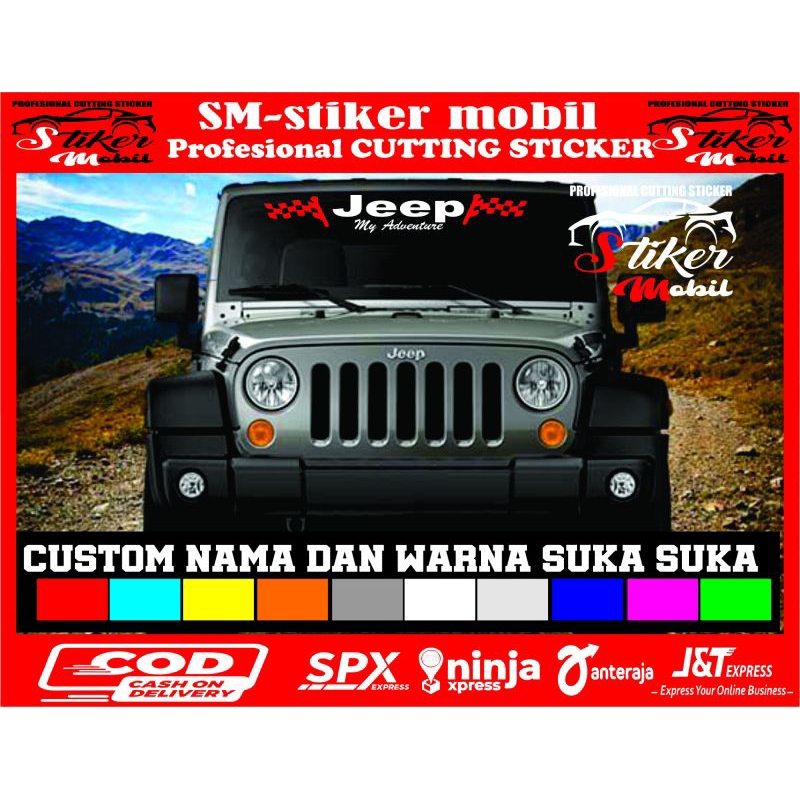 stiker kaca mobil stiker kaca depan mobil jeep stiker cutting