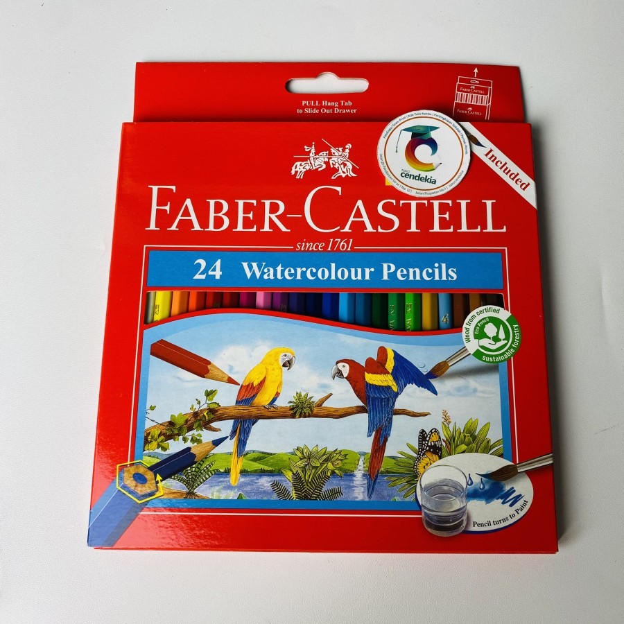 

Pensil Warna Faber Castell 24 warna Water Color panjang