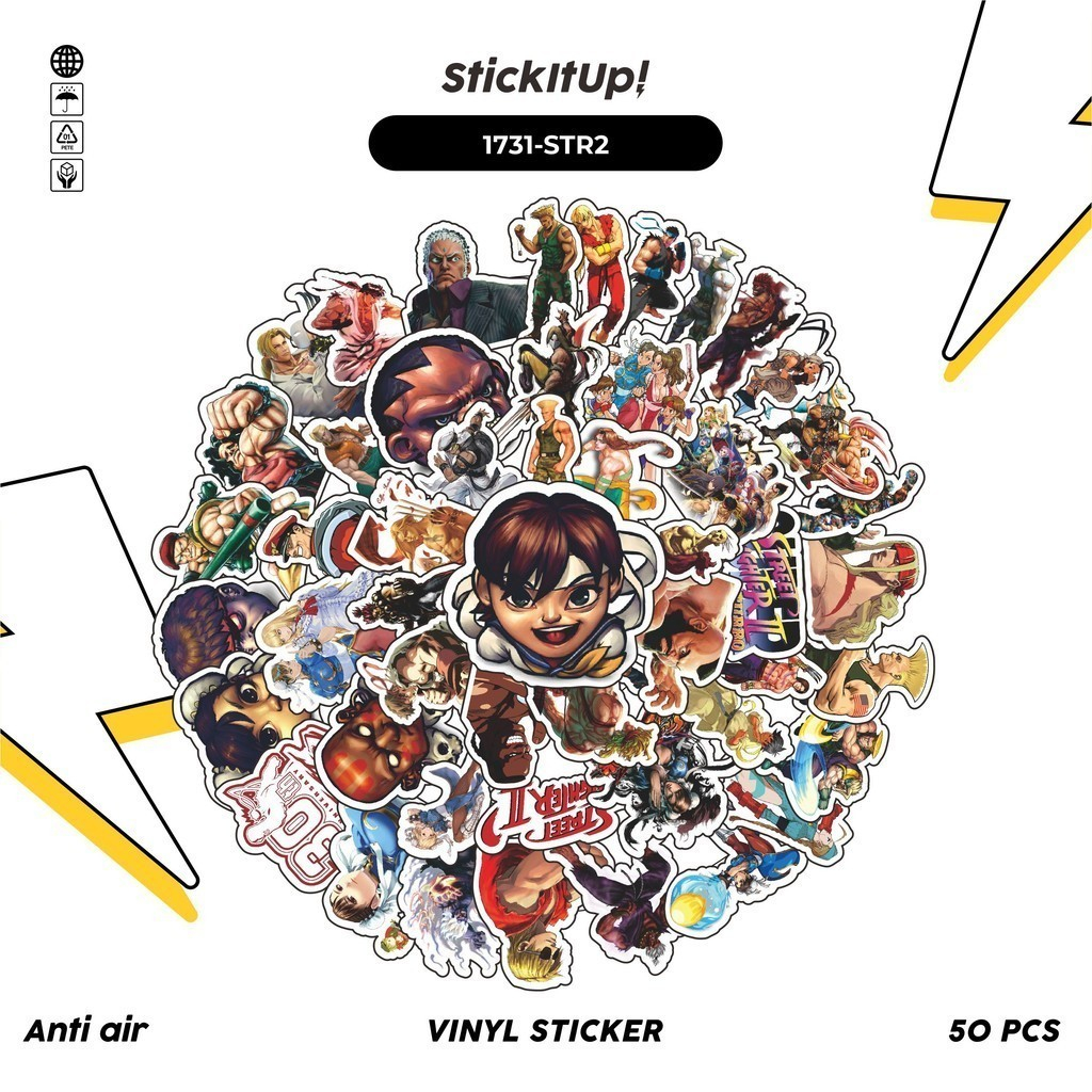 

COD✨ 50 Pcs Stiker STREET FIGHTER CHARACTER MIX 002 Lucu Anti Air Untuk Dekorasi Notebook Sepeda Skateboard Handphone DIY