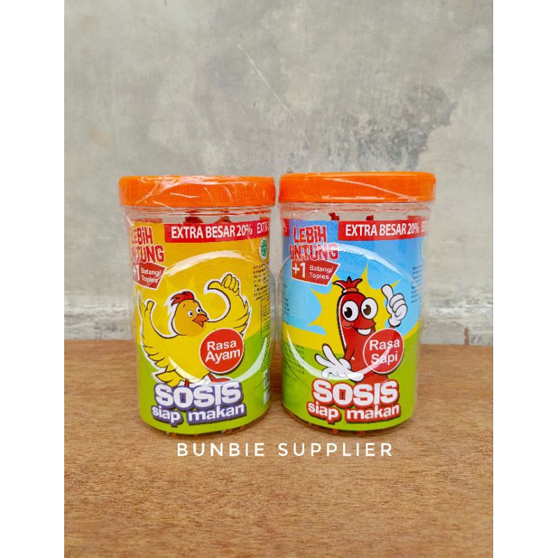 

Sosis So Nice Siap Makan Isi 24 + 1pcs Kemasan Toples / Sosis So Nice Rasa Ayam & Sapi