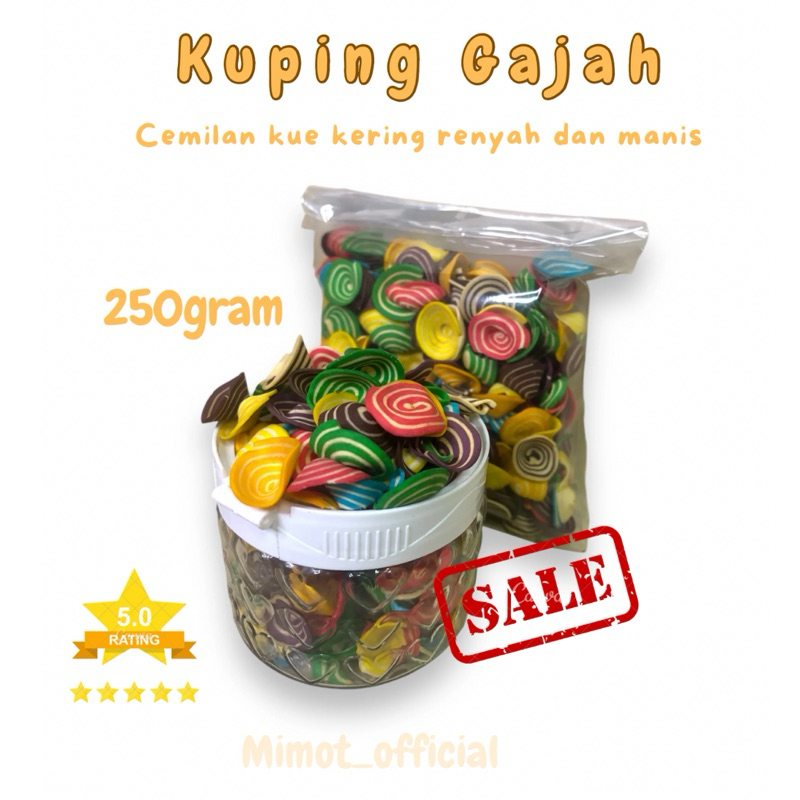 

Kuping Gajah Rainbow / Warna Warni 250gram Manis Gurih