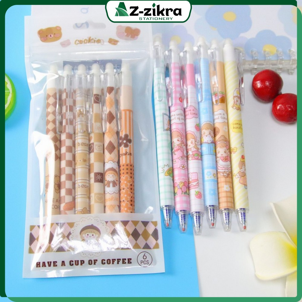 

Set Pena 6IN1 0.5MM Tinta Bisa di Hapus Motif Karakter Kartun / Eraseble Pen Pulpen Mekanik Anak Sekolah / Eraser Pen ST Az Zikra Stationery A68