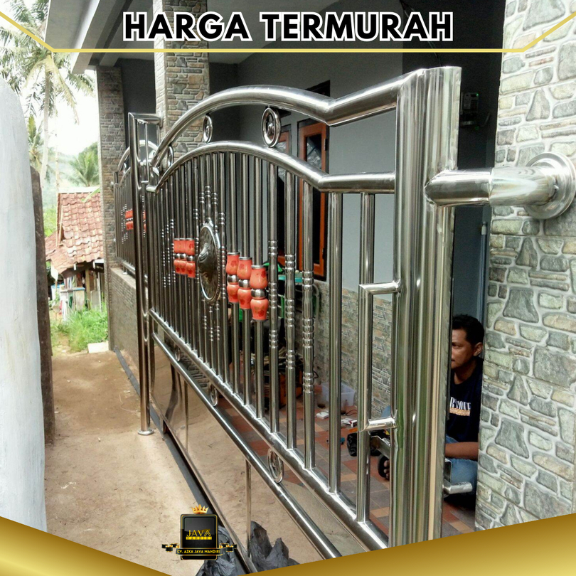 Pagar Rumah Gerbang Pintu Stainless Steel Pagar Minimalis Hollow Stainless