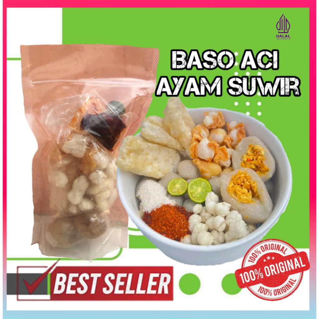 

baso aci ayam suwir baso aci ayam suwir pedas baso aci isi ayam suwir instan boci cili oil