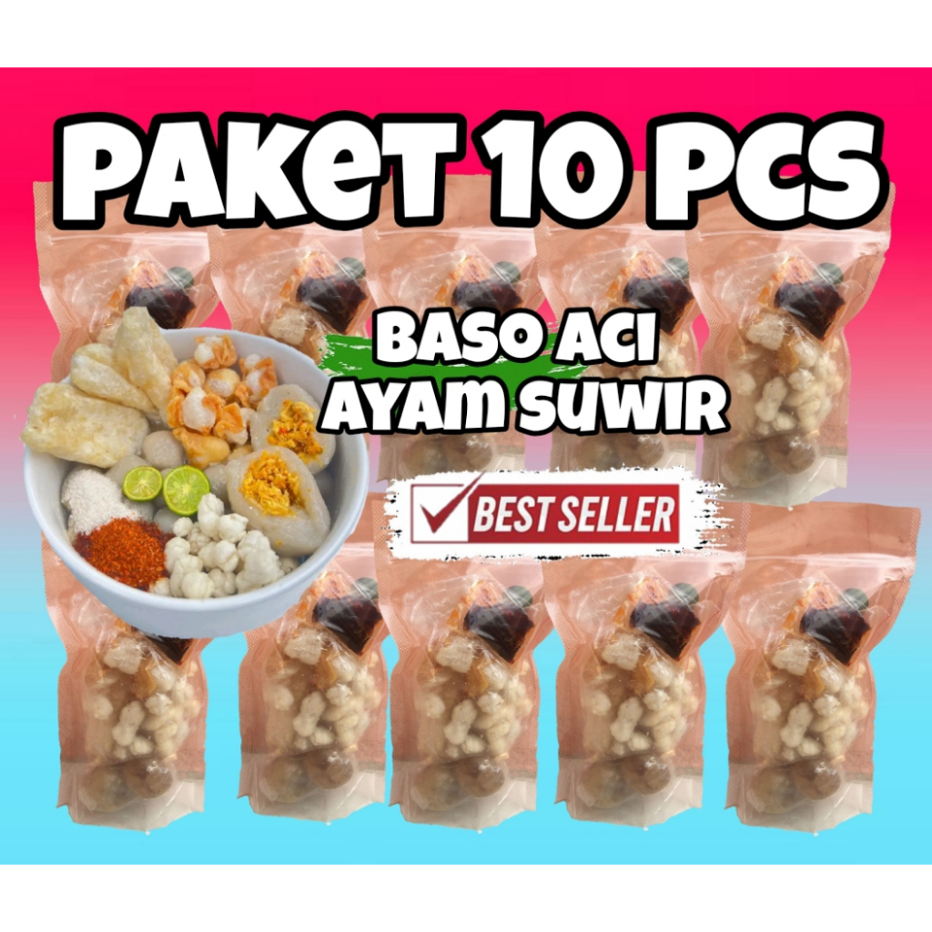

paket 10 pcs baso aci ayam suwir boci ayam suwir cilioil paket insatan baso aci boci viral boci ayam suwir pedas boci hot instan baso aci qilamandiri