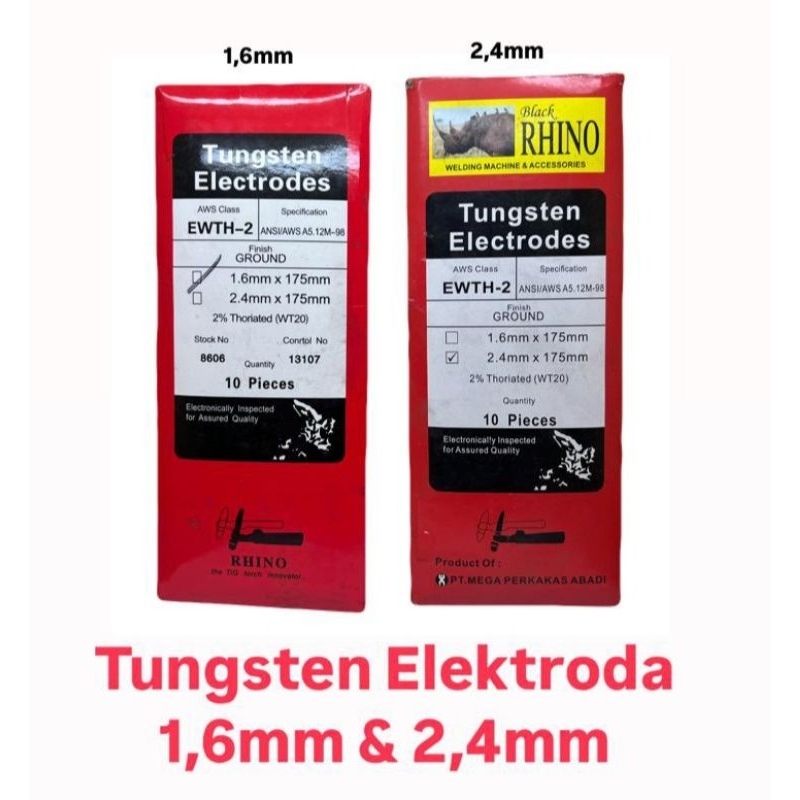 TUNGSTEN Elektroda Stainless 1,6mm 2,4mm MERAH