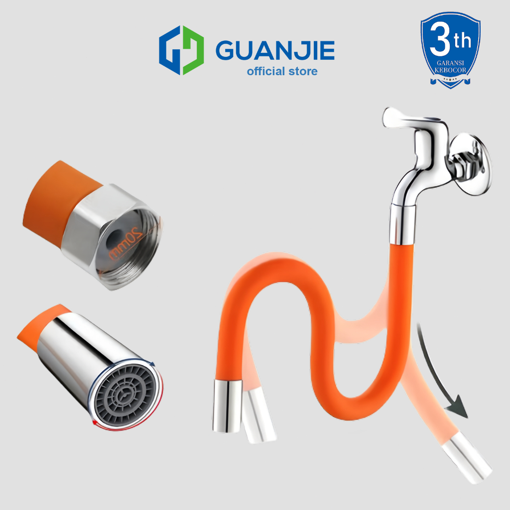 GUANJIE - Selang Flexible 360 Derajat 30CM 50CM Ekstensi Keran Air Universal 1/2 Inch Pipa Kran Flek