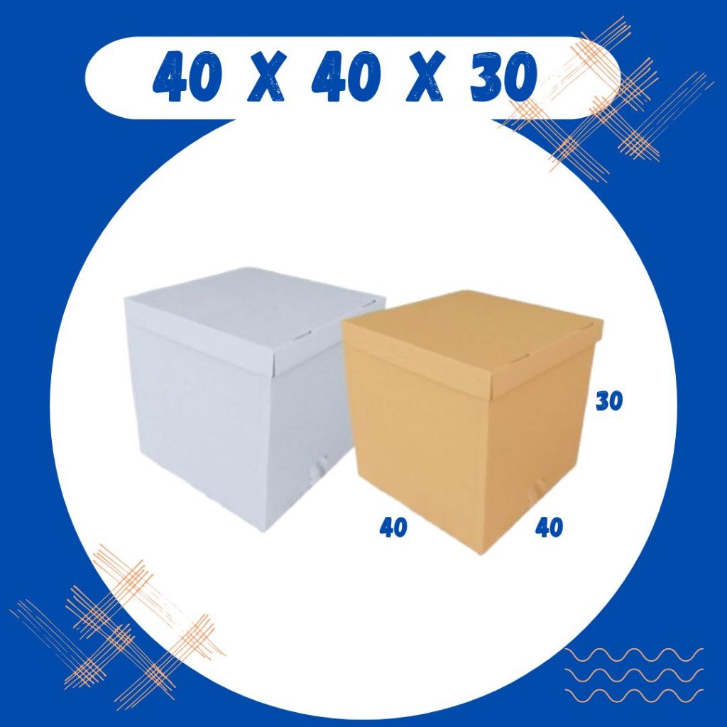

Box Kado 40x40 / 30x30 / 25x25 / 20x20 / 15x15 (Set Top/Bot Heebe) Kardus Packing/Karton/Paking/Polos/Hampers/Boneka/Buah/Puding/Tart