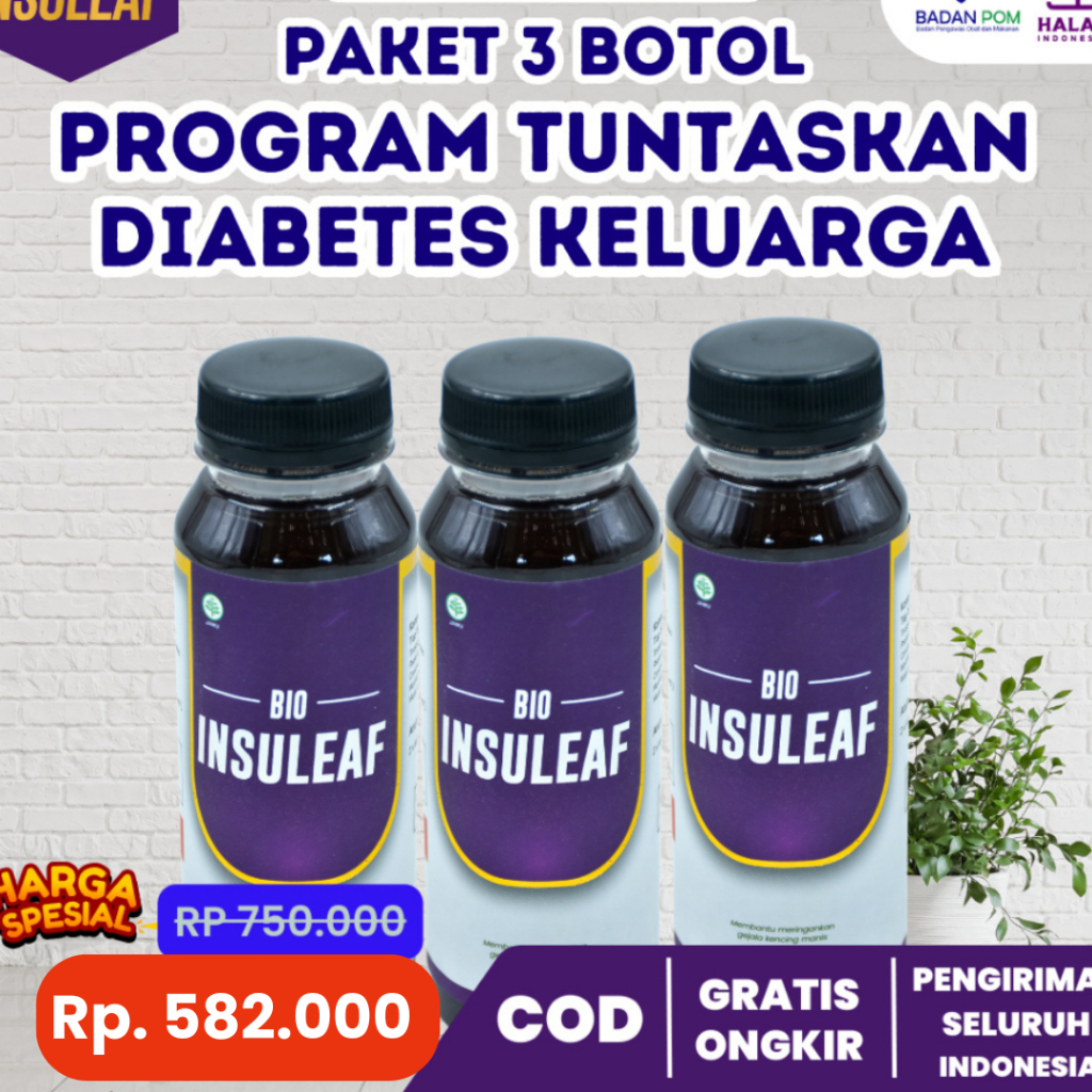 

Paket 3 Botol Bio Insuleaf 100% Original | Dapat Mencegah dan Mengobati Diabetes - Kolestrol - Asam Urat dan Hipertensi