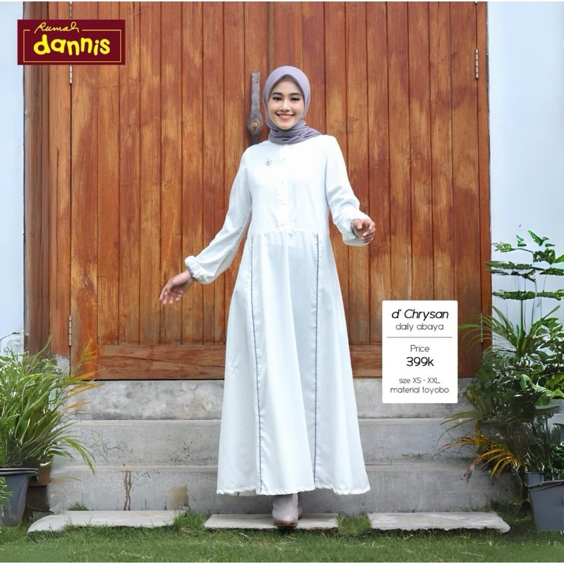 Abaya Dannis D’chrysan/ Abaya putih dannis
