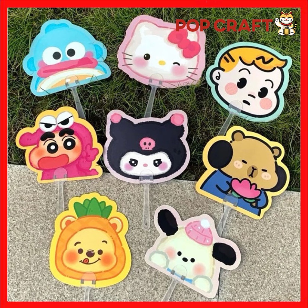 PC Kipas Tangan Sovenir Premium Cartoon Karakter Hadiah Lucu Motif Karakter Sanrio Souvenir Kipas