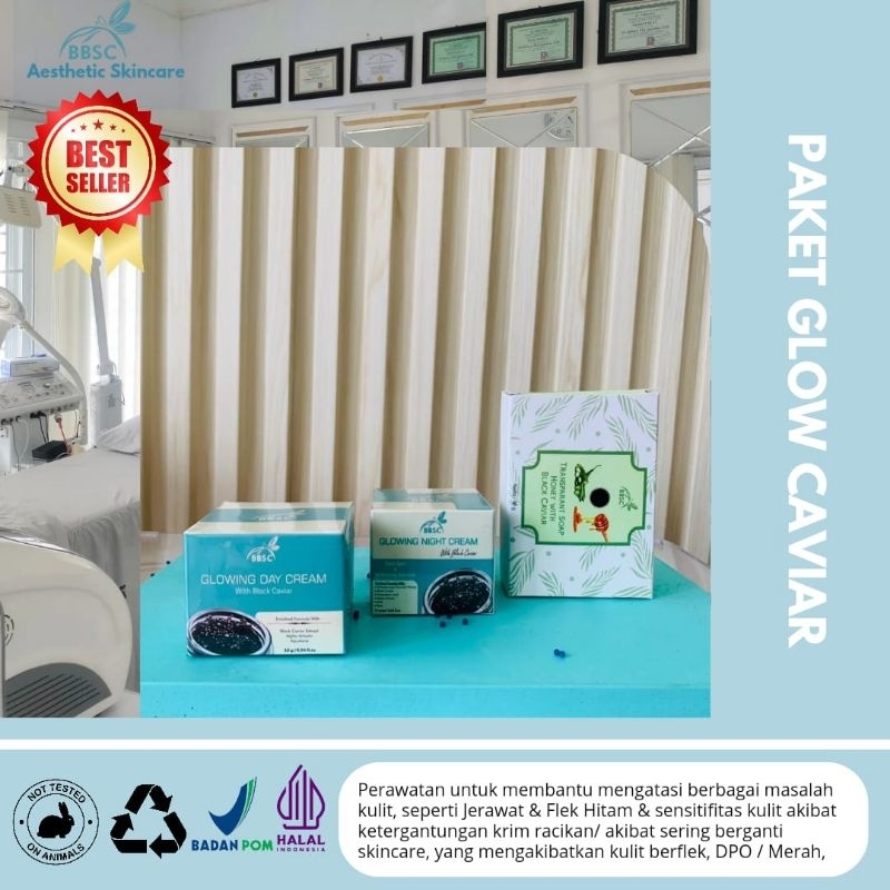 TERLARIS KRIM WAJAH AMAN  BBSC SKINCARE paket caviar