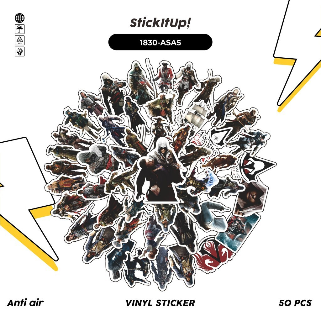 

COD✨ 50 Pcs Stiker ASSASIN'S CR3ED UNIVERSE MIX 05 Lucu Anti Air Untuk Dekorasi Notebook Sepeda Skateboard Handphone DIY