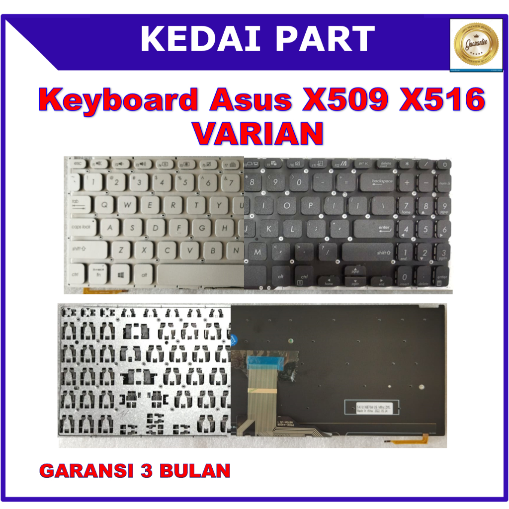 Keyboard Asus Vivobook 15 X509 X516 FL8700FB M509 M509BA M509D M509DA M509DJ M509DL Silver Backlight