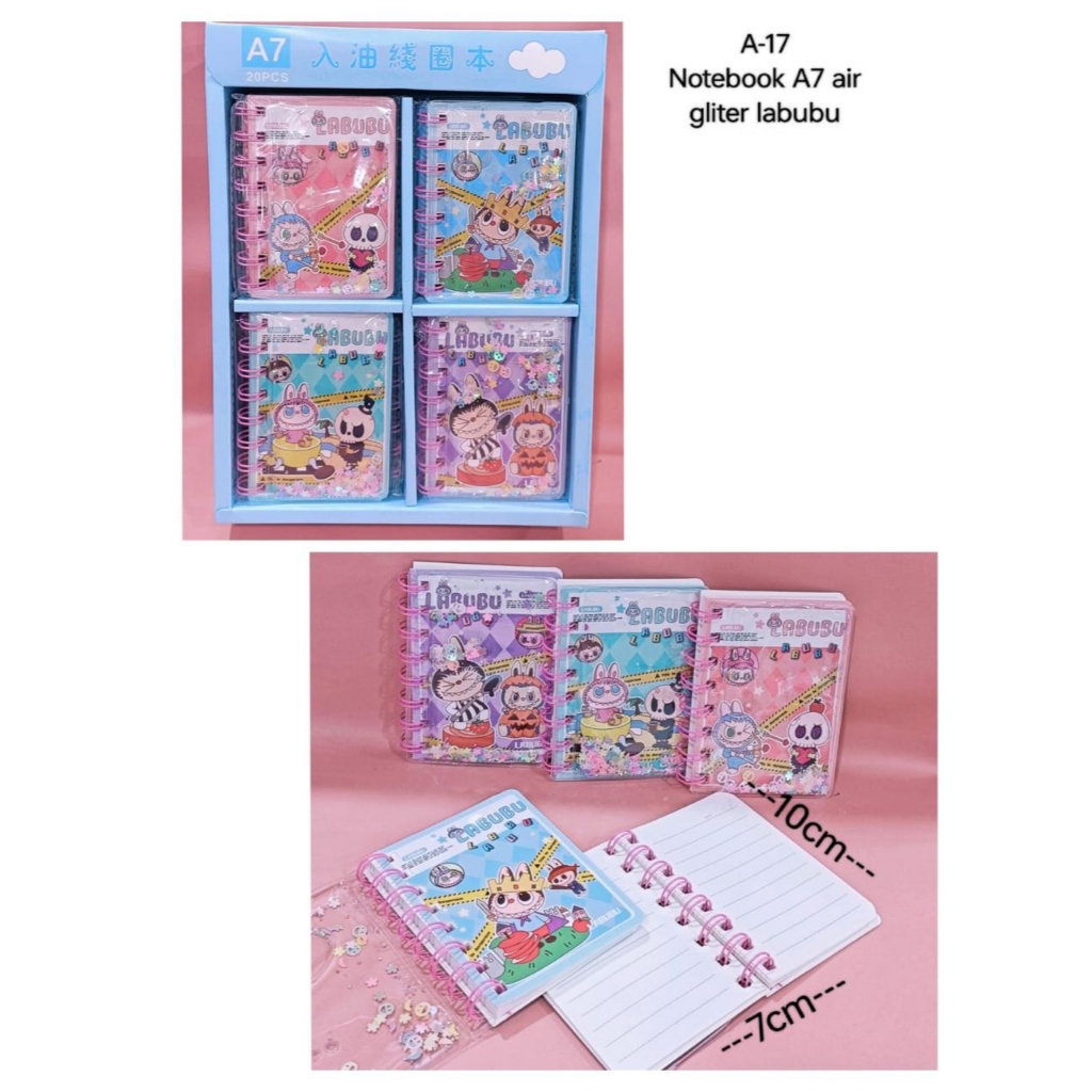 

BUKU AIR MINI NOTEBOOK BINDER A7 AIR GLITTER LABUBU | POCKET MEMO | MINI BINDER LABUBU | RABUBU | LABUBU | MINI NOTES | BUKU A7