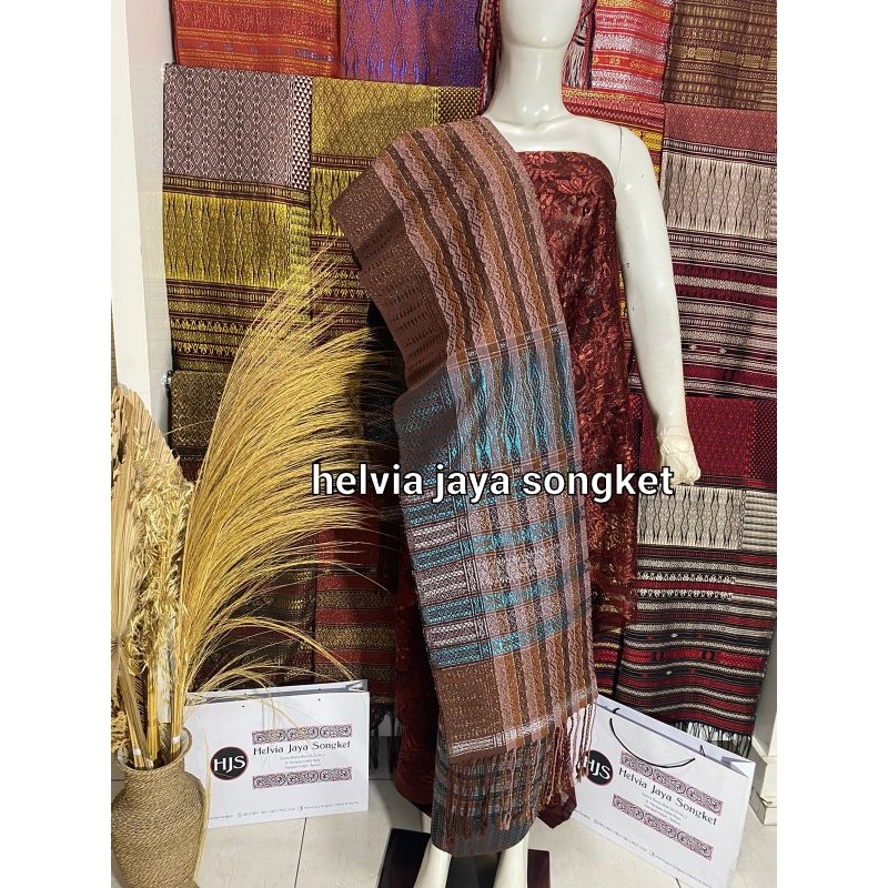 Tumtuman Full Crystal Motif Harungguan warna Kopi Gosong Combine Brown Tumpal Turkish