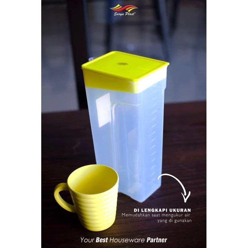 Handable Waterjug 1,5 liter Suryaplast | Water Bottle Botol Minum Kulkas Jug Plastik 1,5 Liter