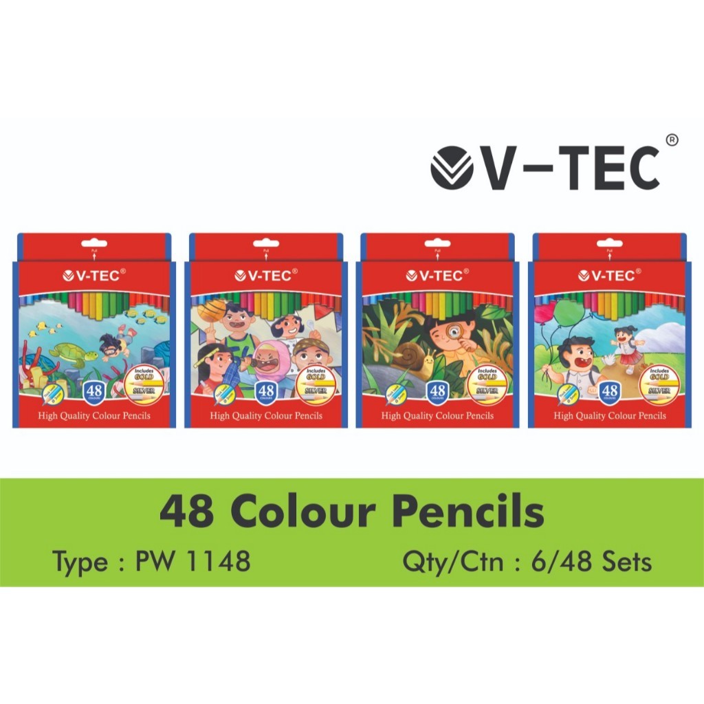 

VTEC PENSIL WARNA TYPE PW 1148 - 48 WARNA