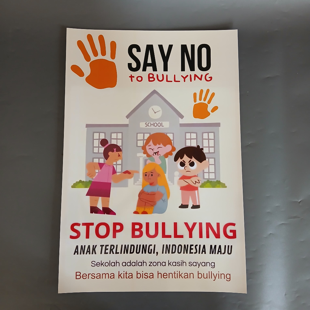 Poster Stop Bullying - Poster Sekolah Nyaman Tanpa Bullying - Poster Sekolah
