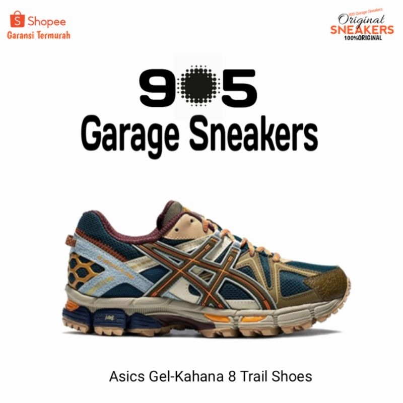 Sepatu Asics Gel-Kahana 8 Trail Blue/Brown Shoes Original