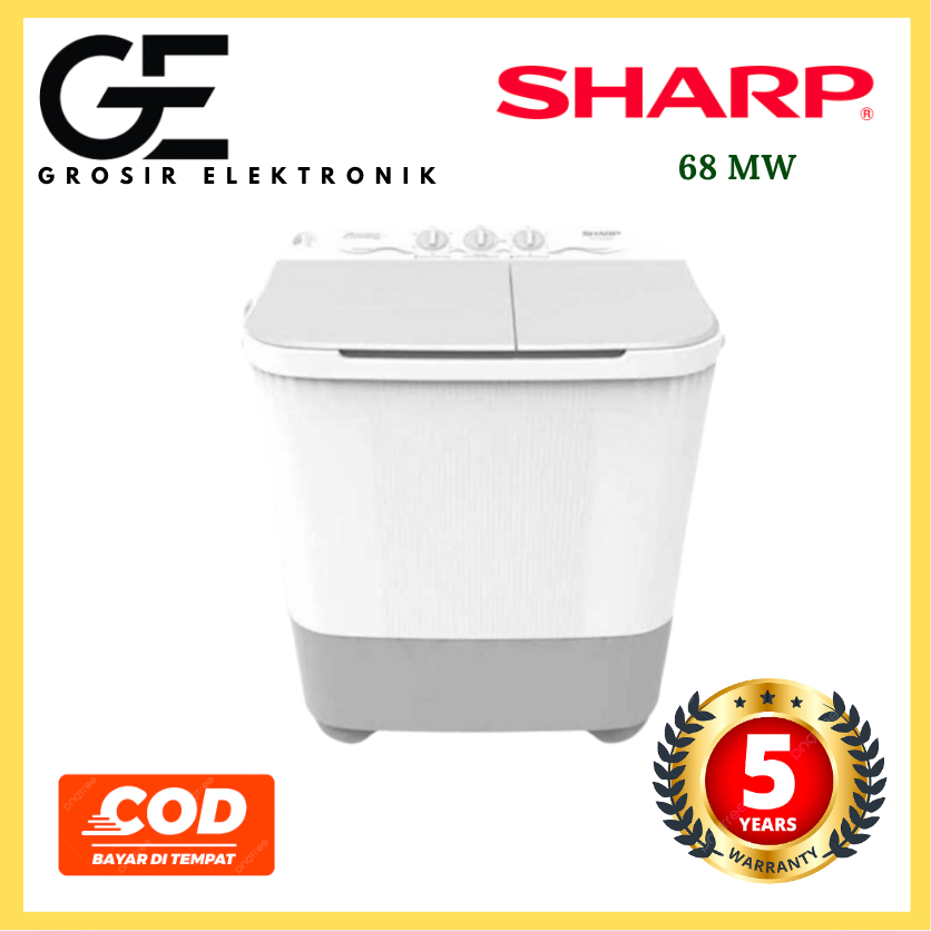 MESIN CUCI 2TABUNG SHARP EST-65MW MESIN CUCI SHARP PUREMAGIC [7KG]