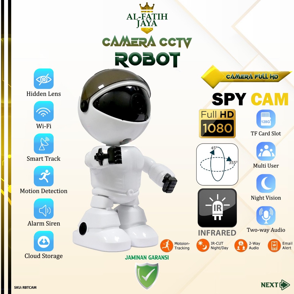 Camera CCTV Mini WIFI Kamera Robot Monitor Spy Cam Hidden Camera Tersembunyi Night Vision Wifi IP CC
