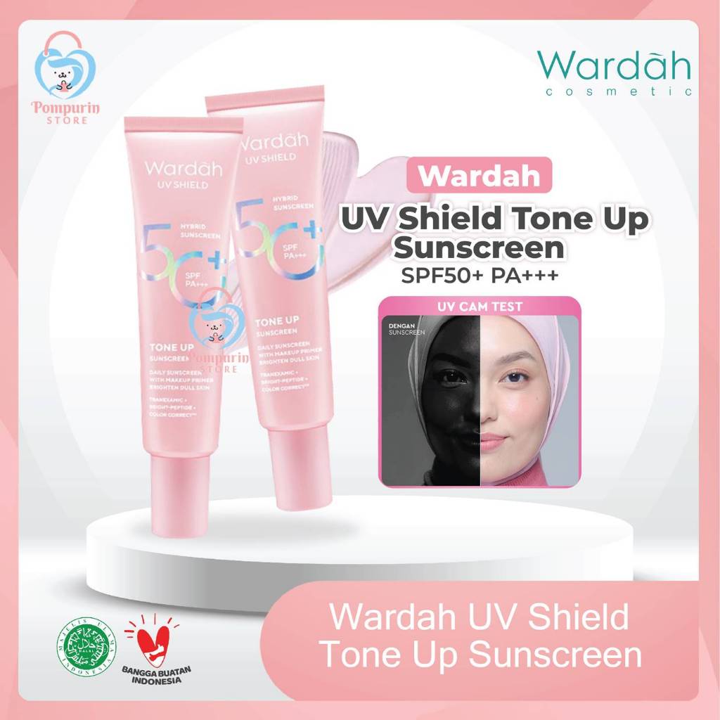 Wardah UV Shield Tone Up Sunscreen SPF50+ PA+++ - Sunscreen Wajah Mencerahkan Wardah