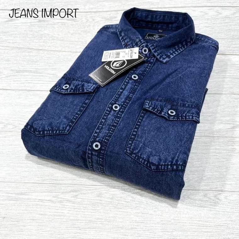 KODE D65D Kemeja Jeans Pria Lengan Pendek Import Baju Kemeja Levis Denim Casual