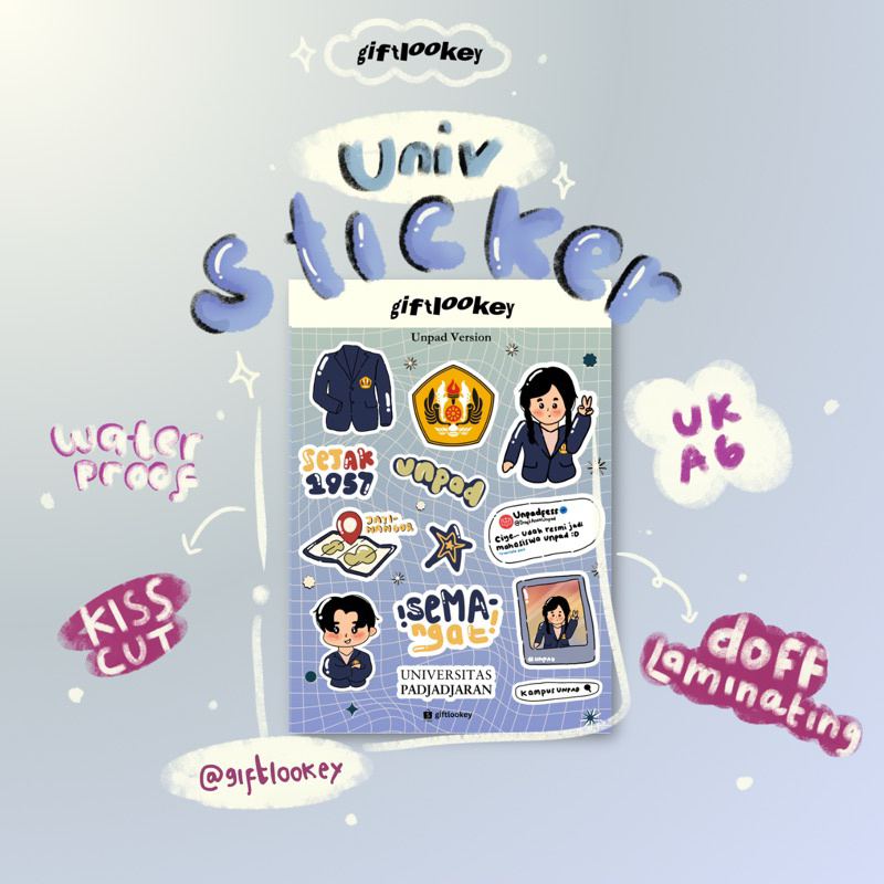 [Unpad] Sticker Universitas/Sticker Lucu/Sticker Aesthetic/Sticker Kiss Cut