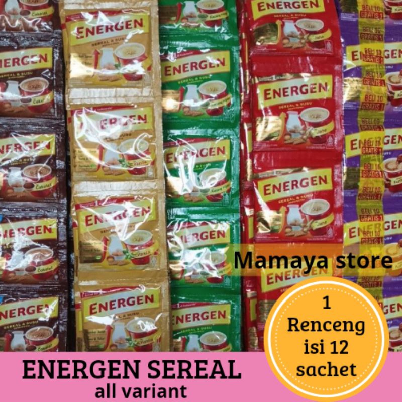 

Mamaya store" Energen sereal dan susu 30gr all variant (1 renceng isi 10pcs)