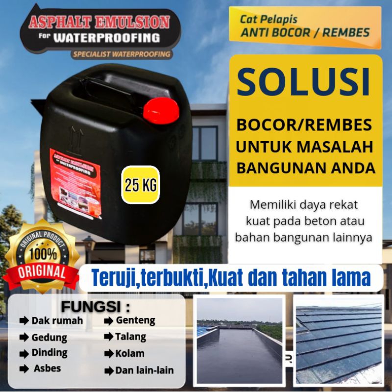 Aspal cair 25 Kg ASPHALT EMULSION for WATERPROOFING Cat pelapis anti bocor dan rembes