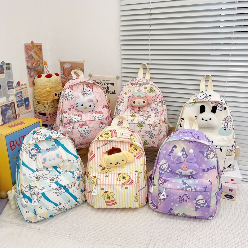 TAS SEKOLAH ANAK PEREMPUAN RANSEL ANAK SEKOLAH UNISEX MOTIF SANRIO SCHOOL BACKPACK SANRIO ORIGINAL A